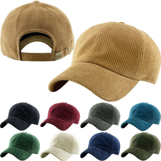 Corduroy Dad Hat Baseball Classic Adjustable Soft Plain Cap – Unisex, Casual Style