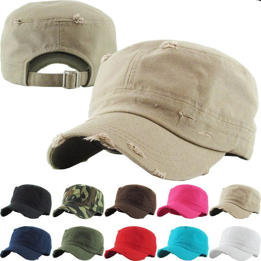 Army Cadet Military Patrol Castro Cap Hat – Unisex Adjustable Summer Canvas Golf Driving Cap