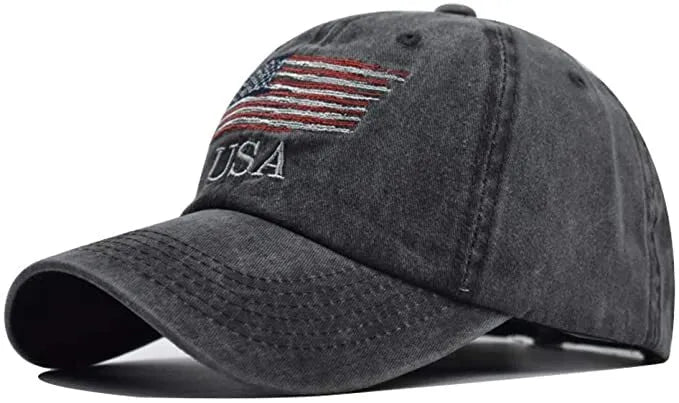 New Embroidered USA American Flag Cotton Adjustable Baseball Hat Cap – Available in New Colors