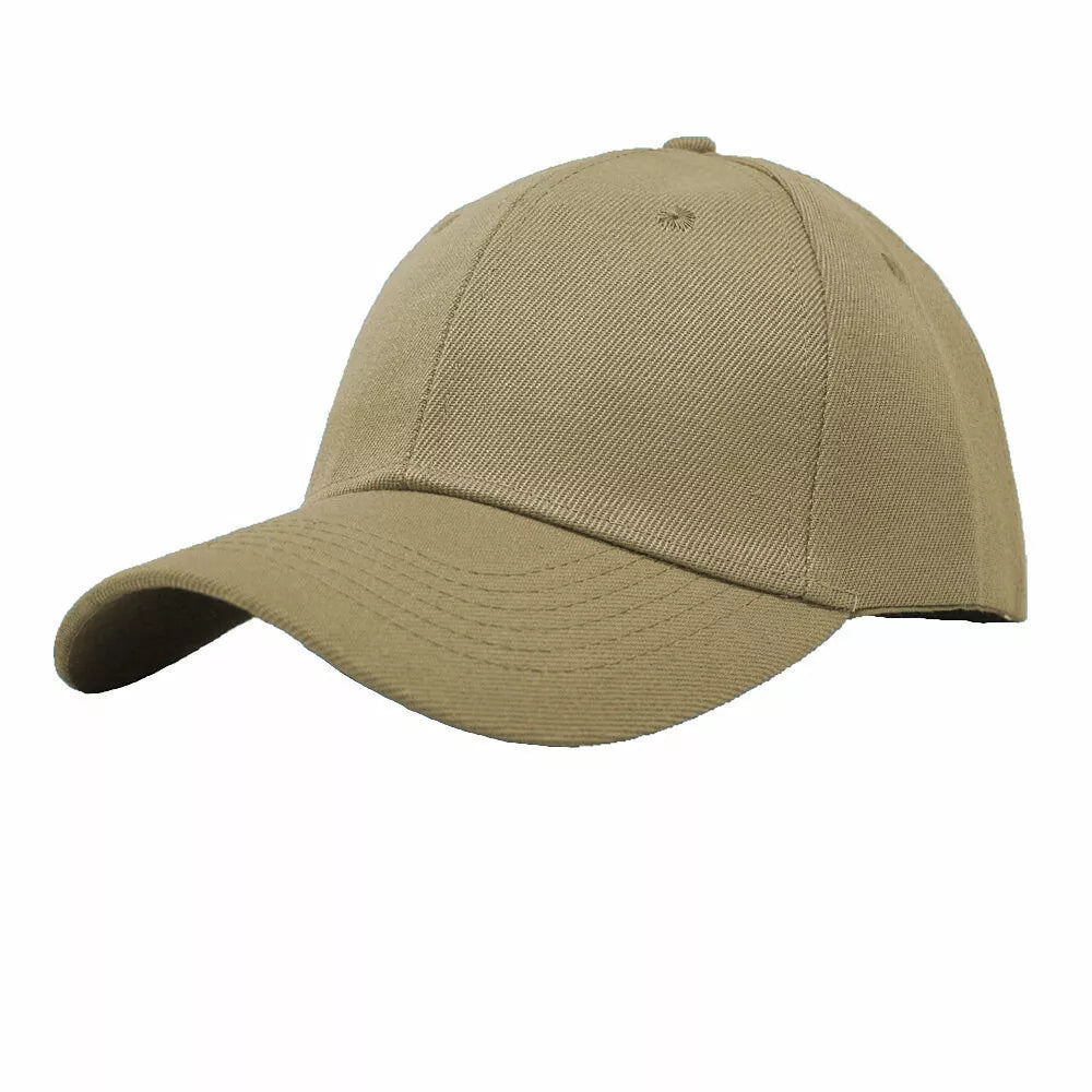 Plain Baseball Caps Adjustable Solid Blank Hat – Polo Style Curved Visor Army Cap