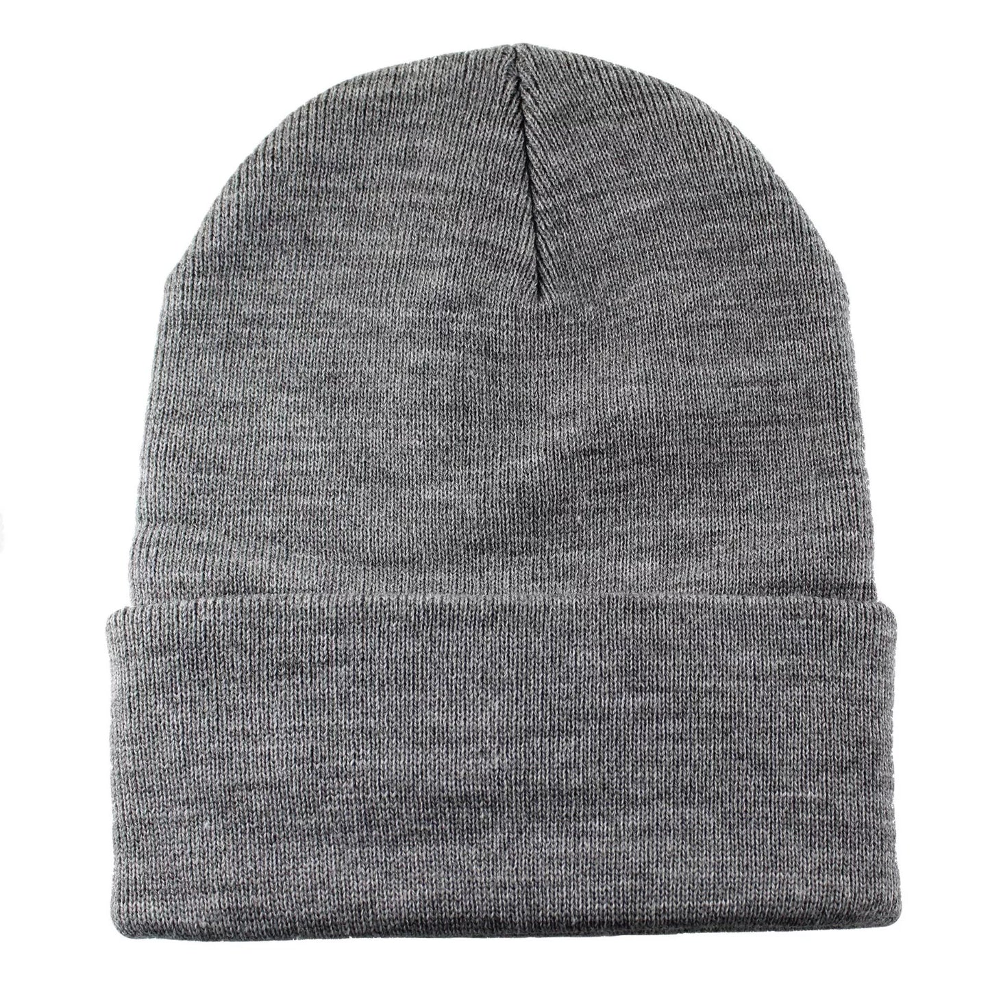 Unisex Plain Warm Knit Beanie Hat Cuff Skull Ski Cap – Stretch Fit Winter Boonie Hat