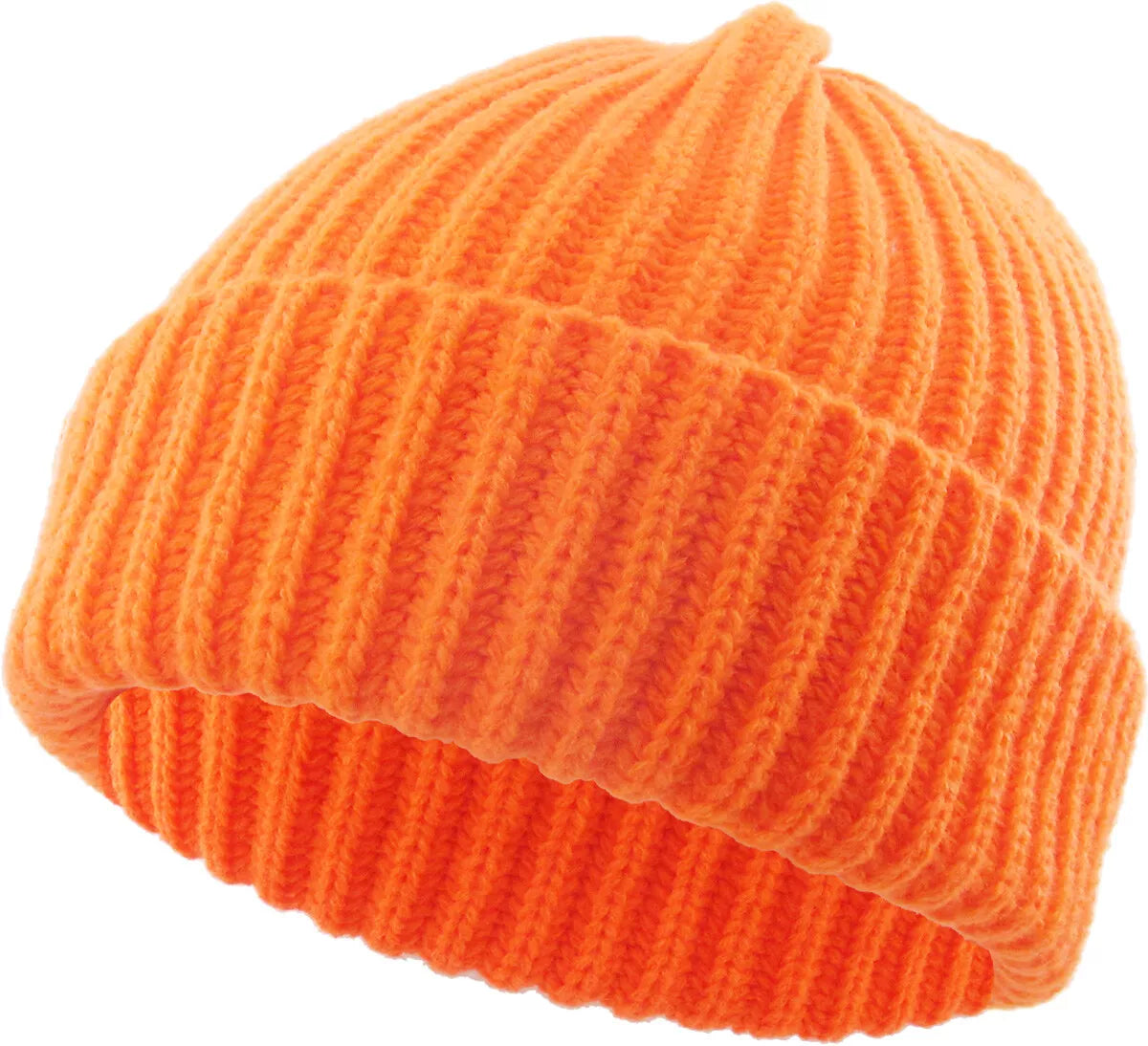 THICK Ribbed Beanie Knit Ski Cap Skull Hat – Warm Solid Color Winter Cuff Hat for Men