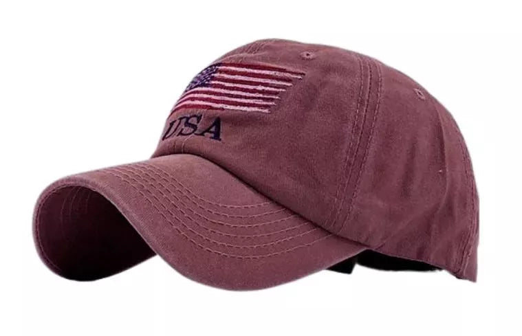 New Embroidered USA American Flag Cotton Adjustable Baseball Hat Cap – Available in New Colors