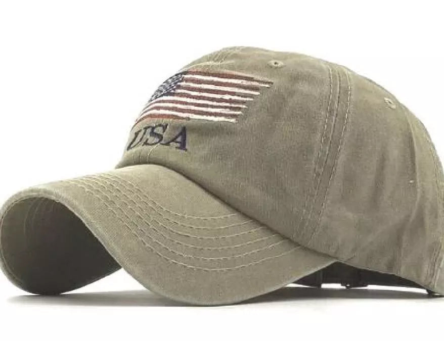 New Embroidered USA American Flag Cotton Adjustable Baseball Hat Cap – Available in New Colors