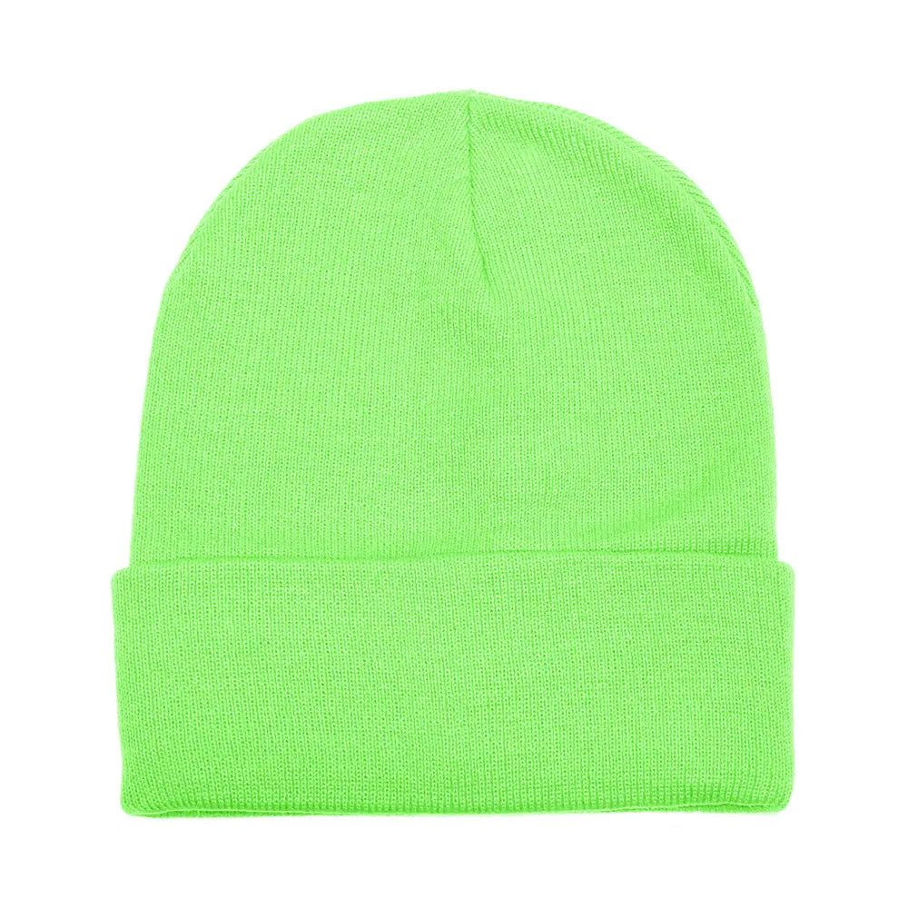 Unisex Plain Warm Knit Beanie Hat Cuff Skull Ski Cap – Stretch Fit Winter Boonie Hat