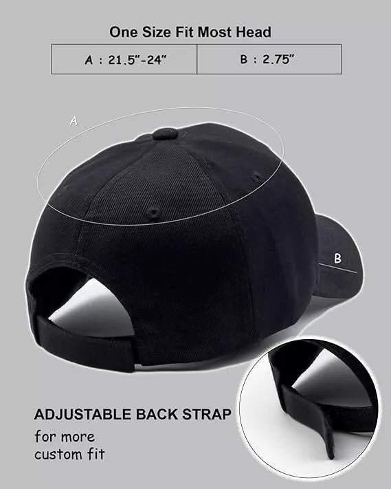 Plain Blank Solid Adjustable Baseball Cap Hats – Classic Style for Unisex Adults