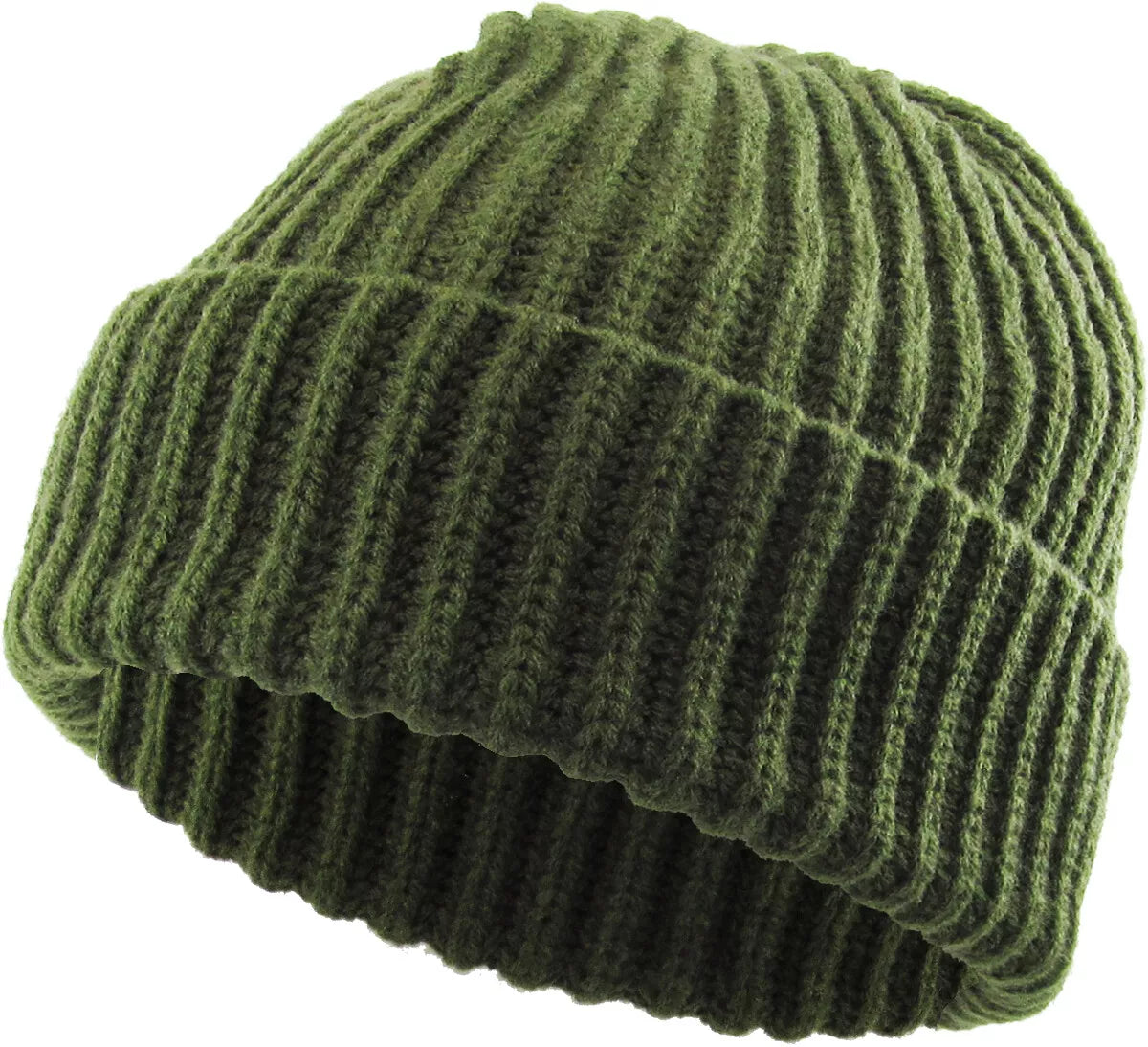 THICK Ribbed Beanie Knit Ski Cap Skull Hat – Warm Solid Color Winter Cuff Hat for Men