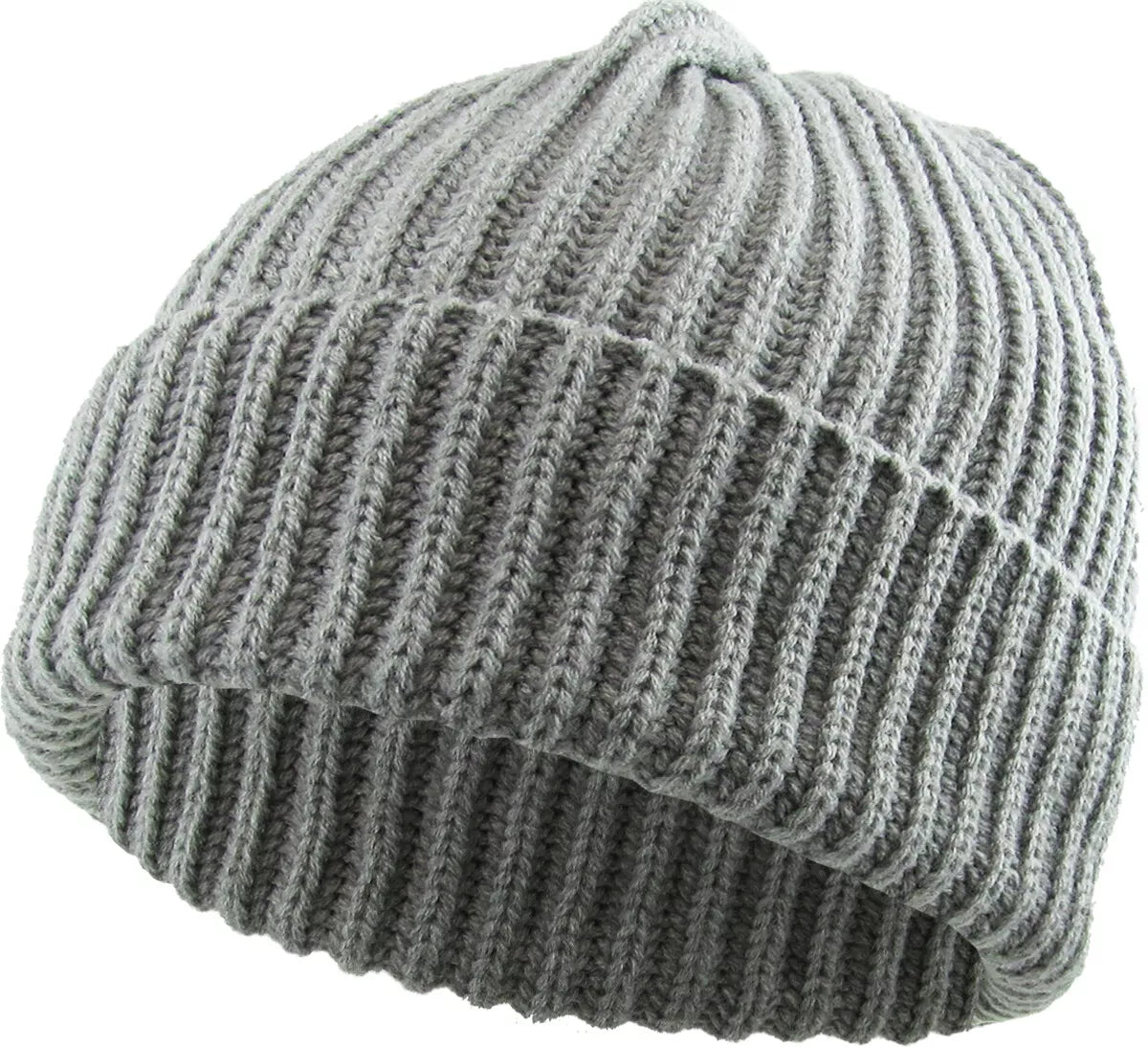 THICK Ribbed Beanie Knit Ski Cap Skull Hat – Warm Solid Color Winter Cuff Hat for Men