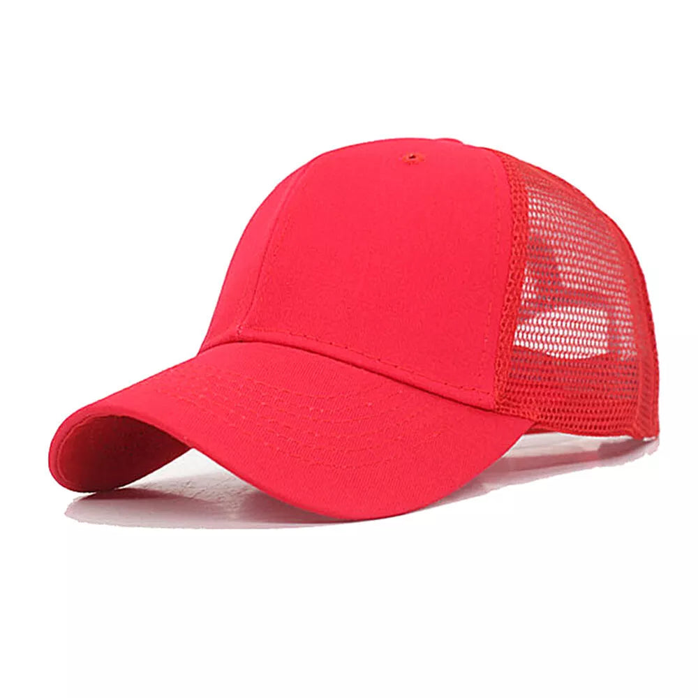 Trucker Hat Plain Mesh Back Solid Snapback Baseball Cap – Adjustable Blank Hats for Men & Women