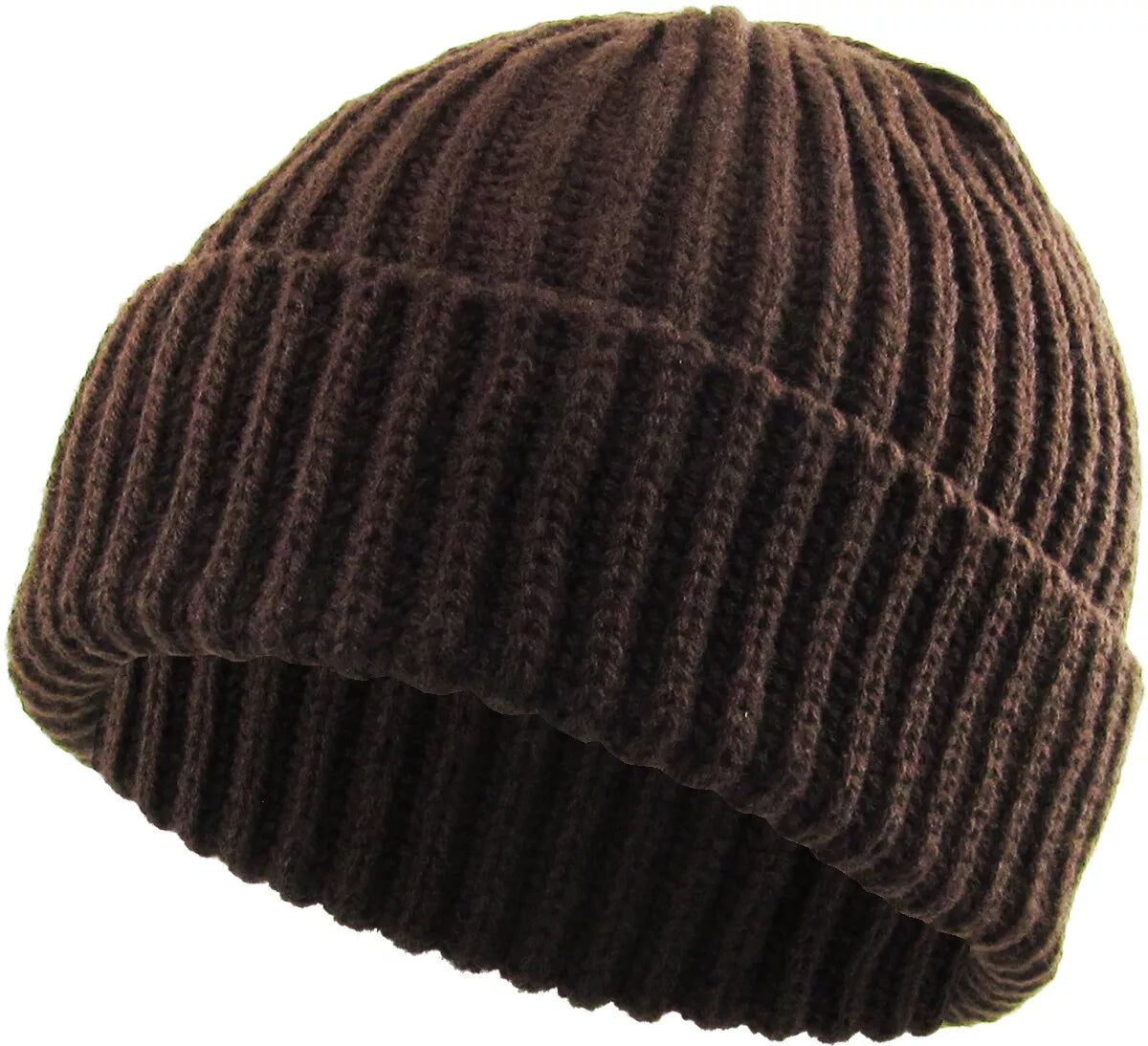 THICK Ribbed Beanie Knit Ski Cap Skull Hat – Warm Solid Color Winter Cuff Hat for Men