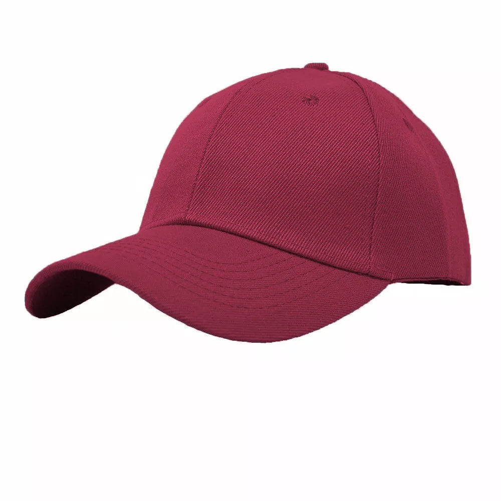 Plain Baseball Caps Adjustable Solid Blank Hat – Polo Style Curved Visor Army Cap