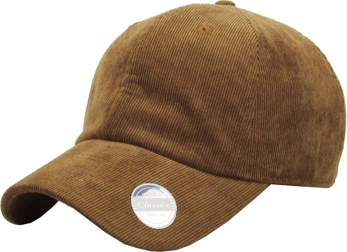 Corduroy Dad Hat Baseball Classic Adjustable Soft Plain Cap – Unisex, Casual Style