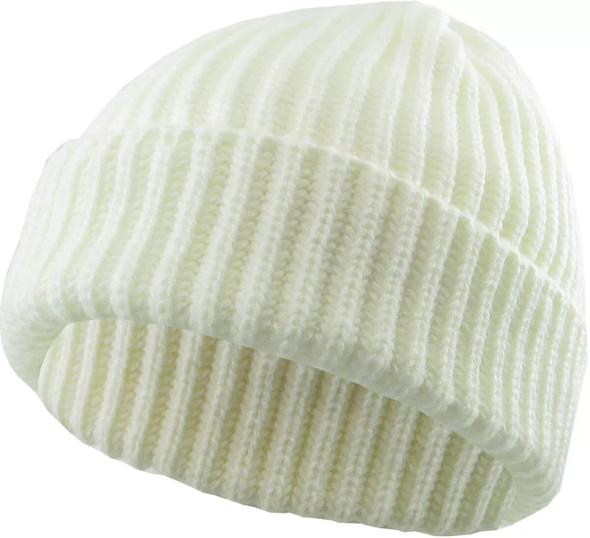 THICK Ribbed Beanie Knit Ski Cap Skull Hat – Warm Solid Color Winter Cuff Hat for Men