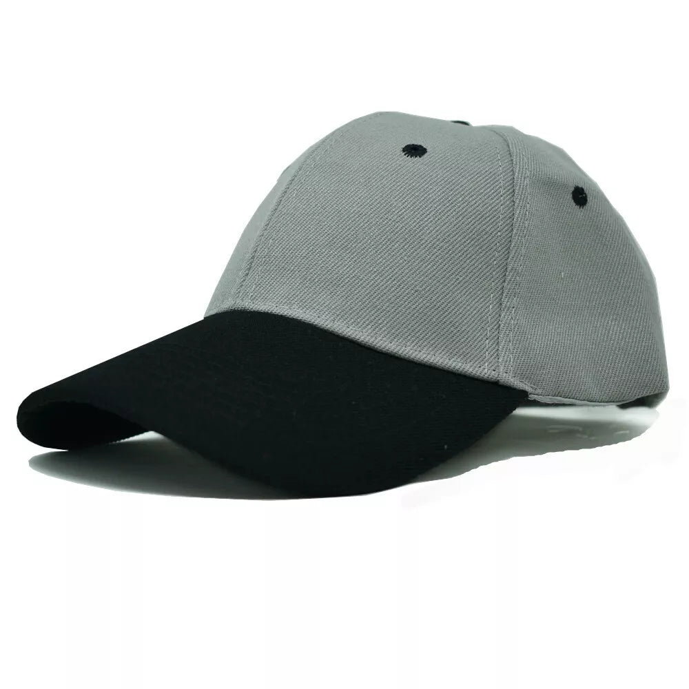 Plain Baseball Caps Adjustable Solid Blank Hat – Polo Style Curved Visor Army Cap