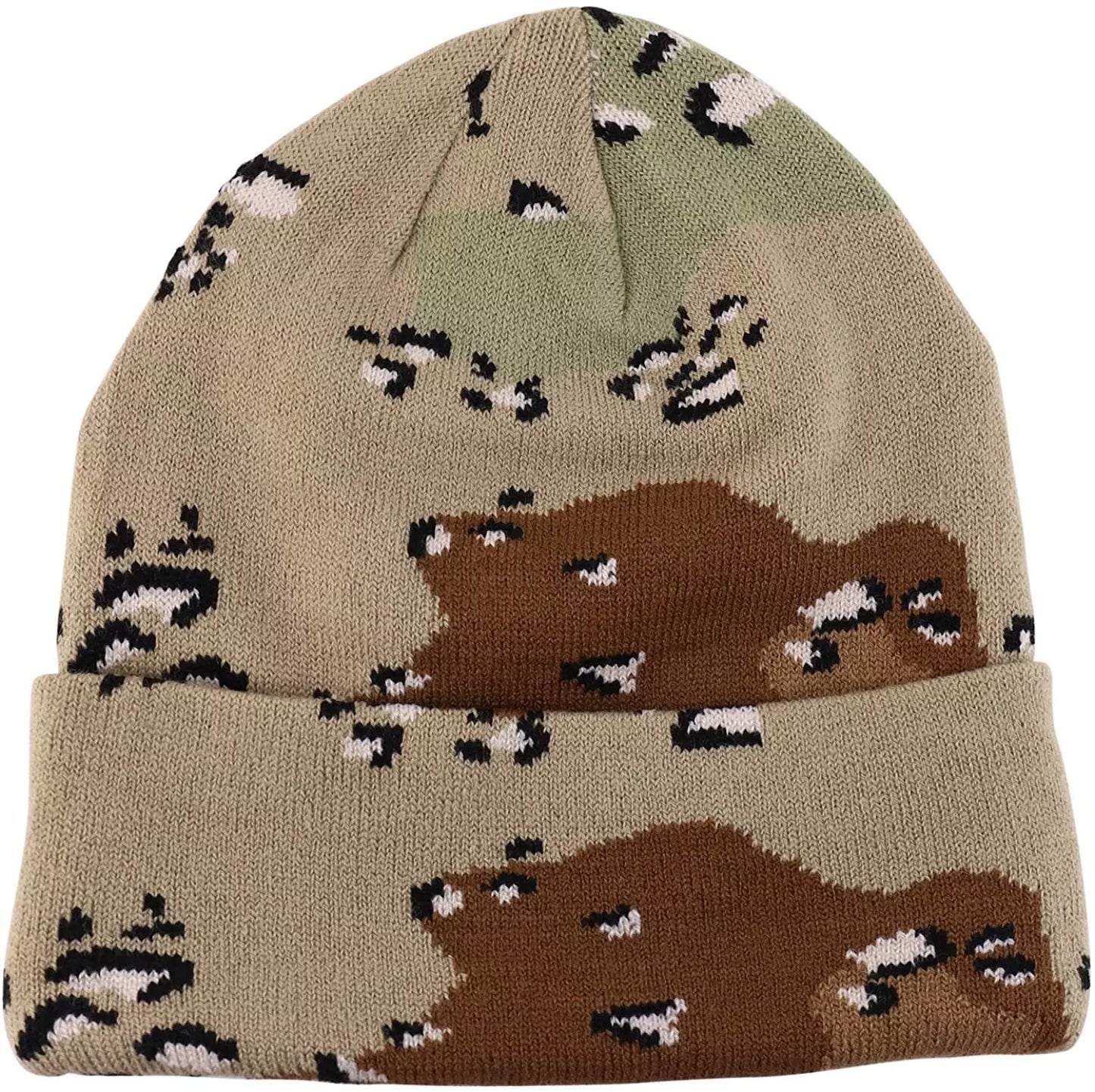 Unisex Plain Warm Knit Beanie Hat Cuff Skull Ski Cap – Stretch Fit Winter Boonie Hat