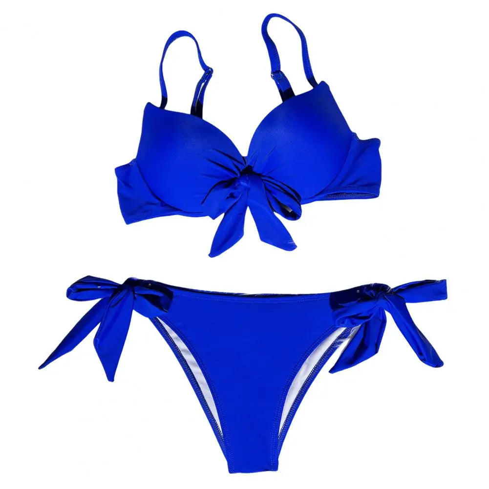 sexy front bow knot push up bikinis swimsuit tie bikini swimsuit Swimwear Biquini conjunto de bikini tankini